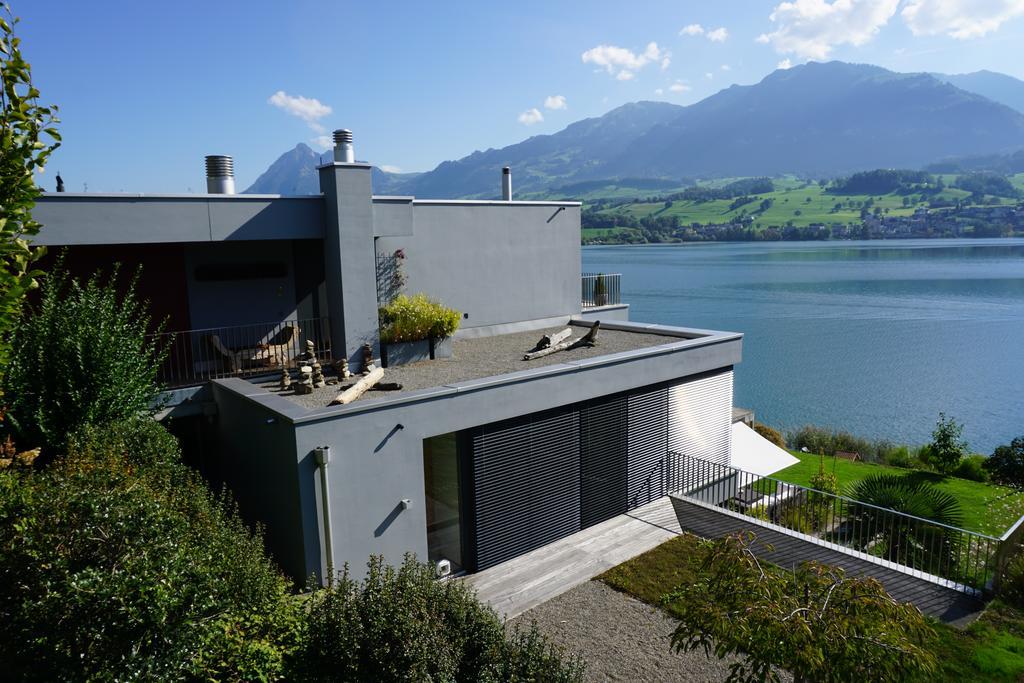 Luxury Loft On Top Of Villa Wilen With Tremendous Views By The Lake Sarnen Exterior foto